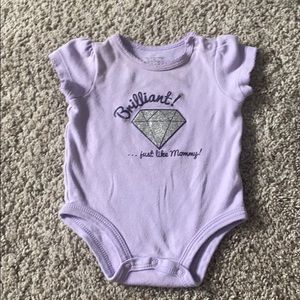 Purple baby onesie